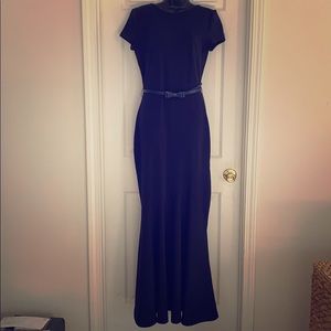 Navy Blue low back fitted dress